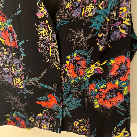 Vintage Floral Button Up Vest S/M - Picture 3 of 6